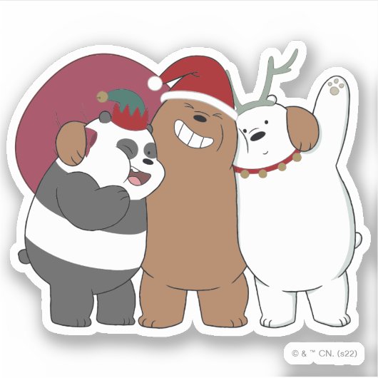 We Bare Bears - Season's Greetings Sticker (Voorkant)