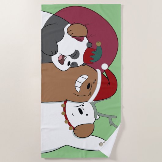 We Bare Bears - Seizoensgroeten Strandlaken (Voorkant)