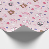 We Bare Bears - Valentine Hearts Pattern Cadeaupapier (Hoek)