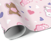 We Bare Bears - Valentine Hearts Pattern Cadeaupapier (Rol Hoek)