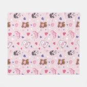 We Bare Bears - Valentine Hearts Pattern Fleece Deken (Voorkant (Horizontaal))