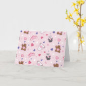 We Bare Bears - Valentine Hearts Pattern Kaart (Gele Bloem)