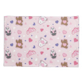 We Bare Bears - Valentine Hearts Pattern Kussensloop (Achterkant)