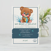 We Barly Believe - Teddybeer 5e verjaardag Kaart (Staand voorkant)