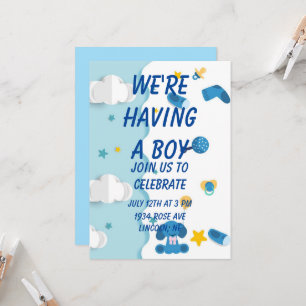 We Bebben Een Jongen Uitnodiging Baby Shower