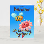 We Bee-long Samen Grappige Valentijnskaart Kaart (Gele Bloem)