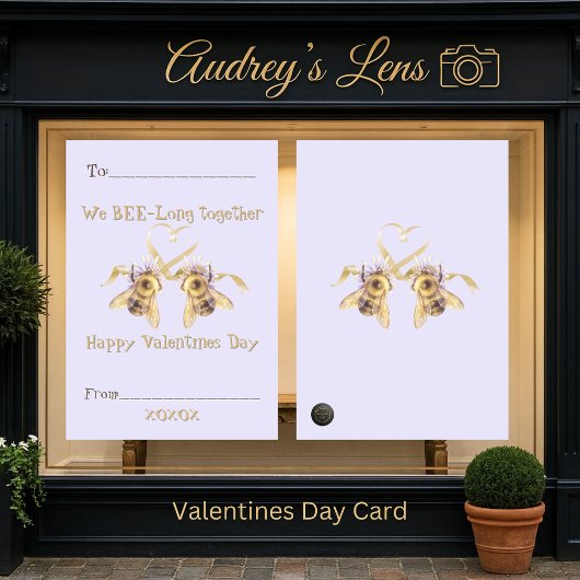 "We BEE long together" Classroom Valentine Card Notitiekaartje