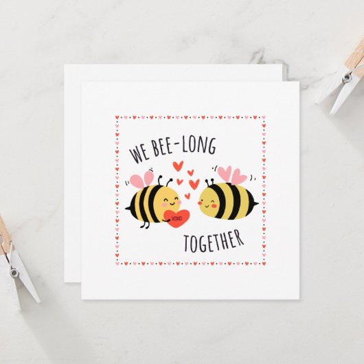 We Bee-long Together Flat Card Kaart (Voorkant / Achterkant in situ)