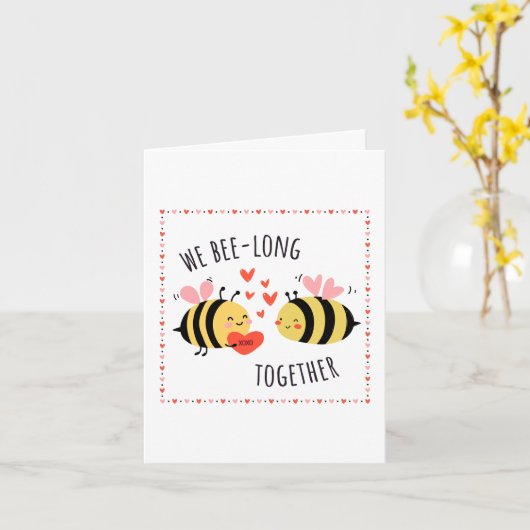 We Bee-long Together Greeting Card Kaart (Gele Bloem)