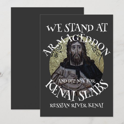 WE BEGINNEN MET ARMAGEDDON EN DIP NET SALMON KAART (Voorkant / Achterkant)