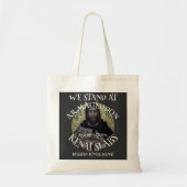 WE BEGINNEN MET ARMAGEDDON EN DIP NET SALMON TOTE BAG (Voorkant)