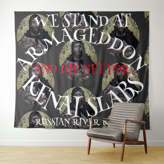 WE BEGINNEN MET ARMAGEDDON EN DIP NET SALMON WANDKLEED (In Situ (horizontaal))