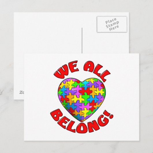 We behoren allemaal tot het puzzelhart briefkaart (Voorkant / Achterkant)