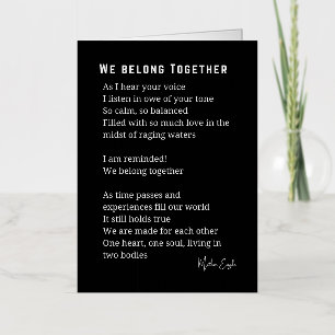 We behoren samen liefdesgedicht folie wenskaart