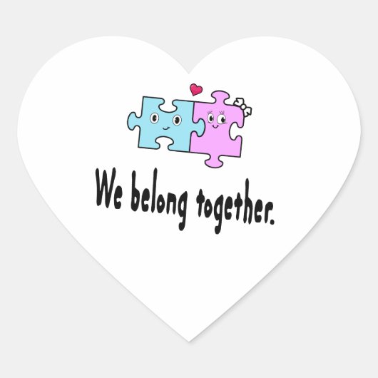 We belong together hart sticker (Voorkant)