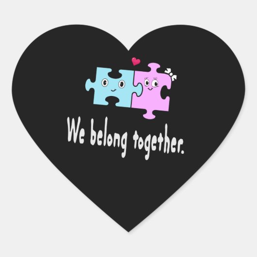 We belong together hart sticker (Voorkant)