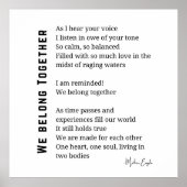 We Belong Together Love Poem poster muurkunst deco (Voorkant)