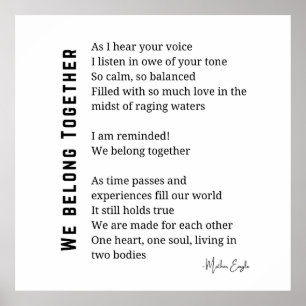 We Belong Together Love Poem poster muurkunst deco