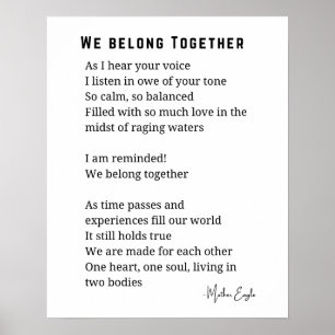 We Belong Together Love Poem poster muurkunst deco