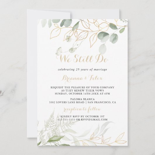 We beloven nog steeds goudgroene loof vernieuwing kaart (Voorkant)