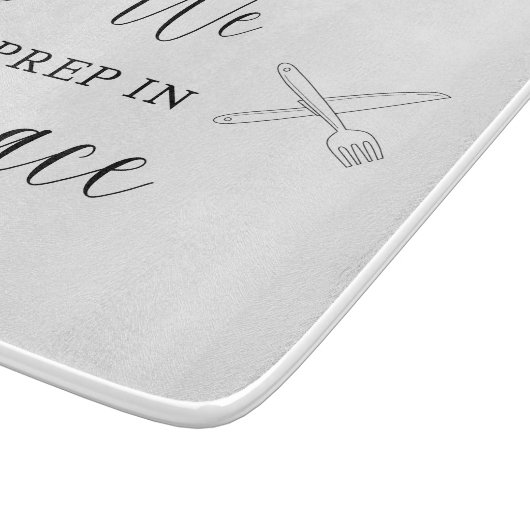 We bereiden in vrede decoratieve glazen snijplank (Hoek)