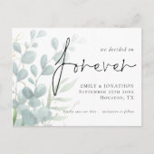 We besloten voor altijd Eucalyptus de datum te bew Uitnodiging Briefkaart (Voorkant)