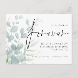 We besloten voor altijd Eucalyptus de datum te bew Uitnodiging Briefkaart