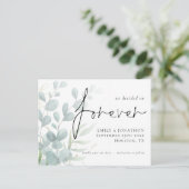 We besloten voor altijd Eucalyptus de datum te bew Uitnodiging Briefkaart (Staand voorkant)