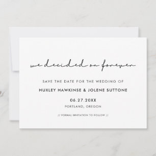 We besloten voor altijd Moderne minimalistische Save The Date