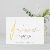 We Besloten Voor Altijd Script Save The Date Echt Folie Uitnodiging (Staand Voorkant)