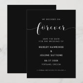 We besloten voor eeuwig Elegant zwart-wit Save The Date (Voorkant / Achterkant)