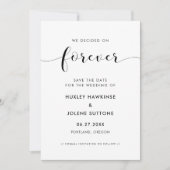 We besloten voor eeuwig Elegant zwart-wit Save The Date (Voorkant)