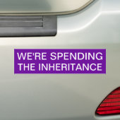 WE BESTEDEN DE INHERITANTIE BUMPERSTICKER (Op auto)
