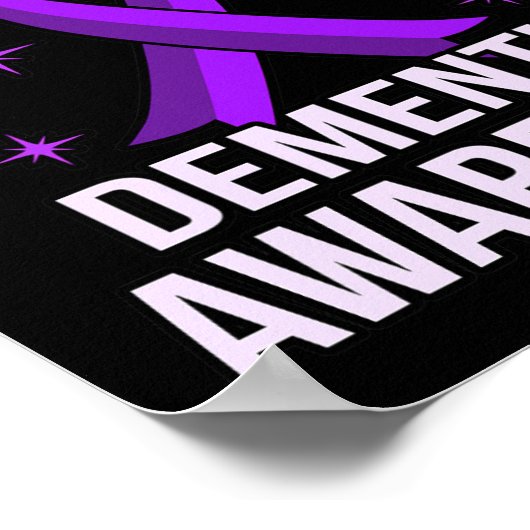 We bestrijden dementieneducatie Alzheimer's Purp Poster (Hoek)
