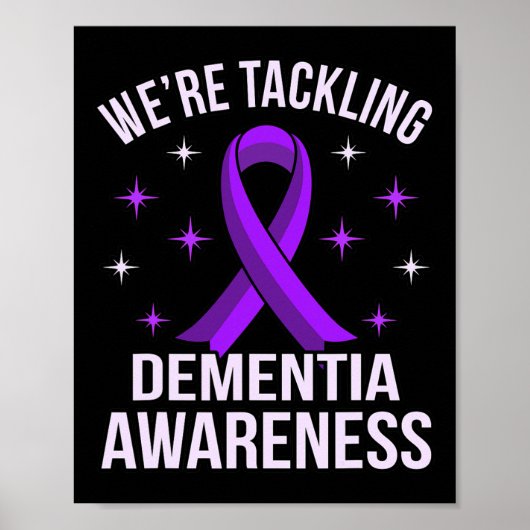 We bestrijden dementieneducatie Alzheimer's Purp Poster (Voorkant)