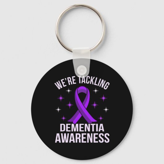 We bestrijden dementieneducatie Alzheimer's Purp Sleutelhanger (Voorkant)