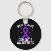 We bestrijden dementieneducatie Alzheimer's Purp Sleutelhanger (Achterkant)
