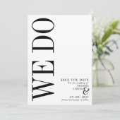 We bewaren de datum zwart-wit vet typografie kaart (Staand voorkant)