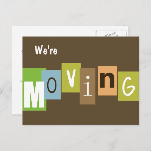 We bewegen aankondigingskaart (Voorkant / Achterkant)