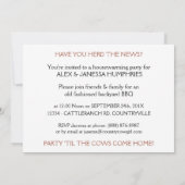 We bewegen. Funny Country Cows Housewarming Kaart (Achterkant)