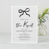 We binden de Black Knot Bow Engagement Party Kaart (Staand voorkant)