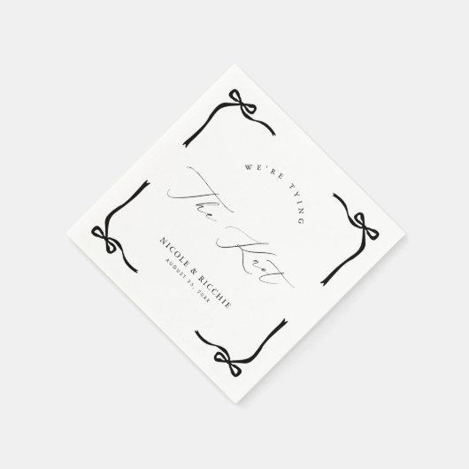 We binden de Black Knot Bow Engagement Party Servet (Hoek)