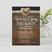 We binden de knoop bruiloft uitnodiging (Staand voorkant)