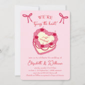 We binden de Knoop Coquette Cherry Wedding Kaart (Voorkant)