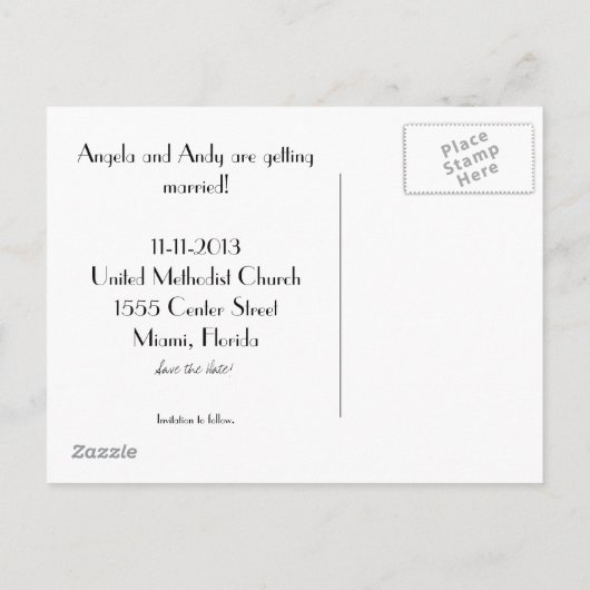 We binden de knoop door - Save the Date-kaarten Aankondigingskaart (Achterkant)