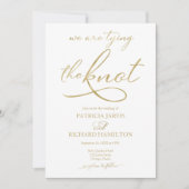 We binden de knoop Gouden folie Script bruiloft Kaart (Voorkant)