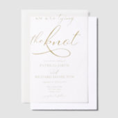 We binden de knoop gouden script bruiloft vellum uitnodigingen (Offset)