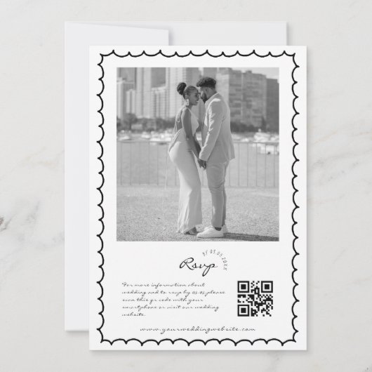 We binden de knoop hand getrokken cocktail bruilof kaart (Achterkant)