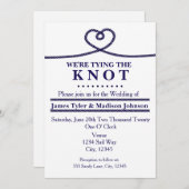 WE BINDEN DE KNOOP nautische bruiloft uitnodiginge Kaart (Voorkant / Achterkant)