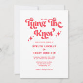 We binden de knoop rood en wit bruiloft kaart (Voorkant)